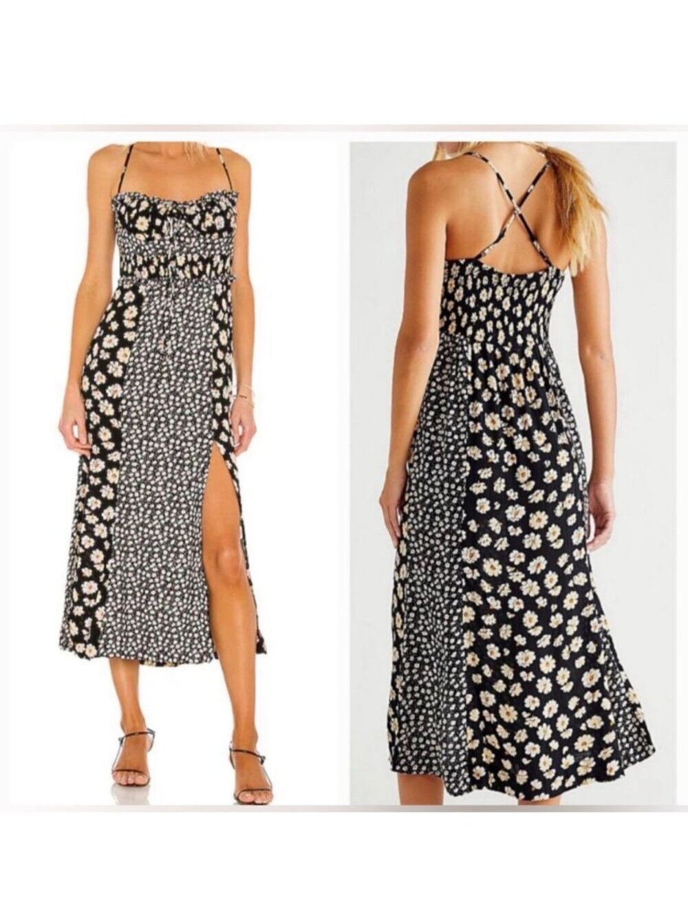 Free People  Tigerlily floral-print midi dress XS